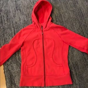 Red Lululemon Scuba hoodie size 6